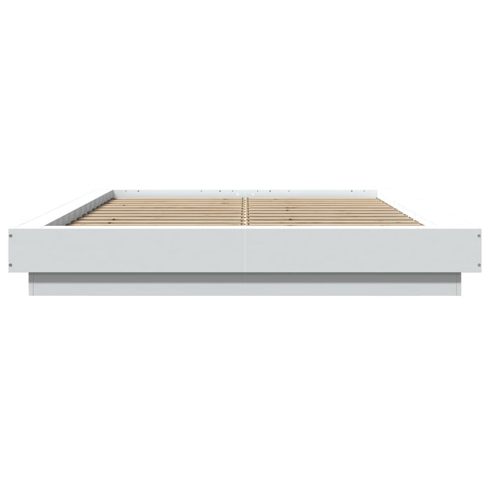 Cadru de pat, alb, 140x190 cm, lemn prelucrat WALTI
