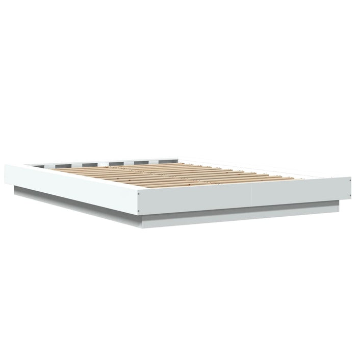 Cadru de pat, alb, 140x190 cm, lemn prelucrat WALTI