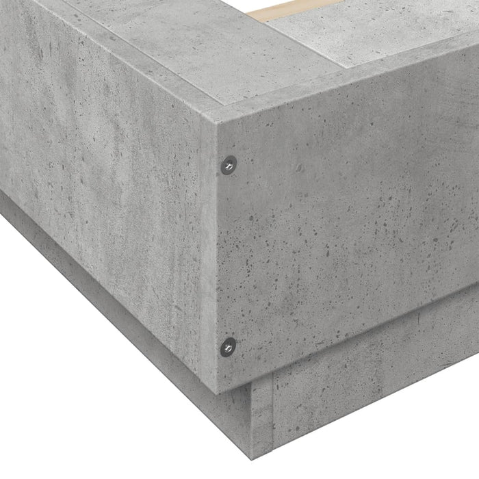 Cadru de pat, gri beton, 140x190 cm, lemn prelucrat - WALTI WALTI