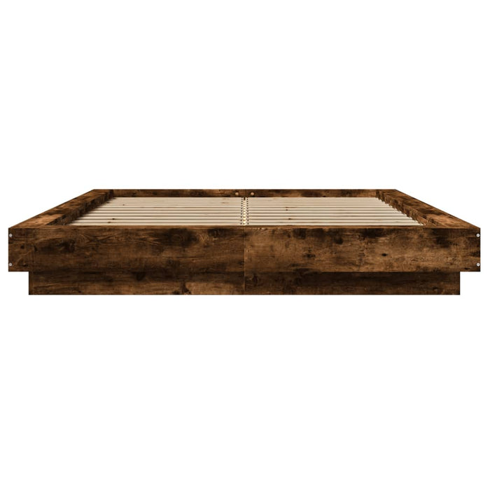 Cadru de pat, stejar afumat, 140x190 cm, lemn prelucrat WALTI