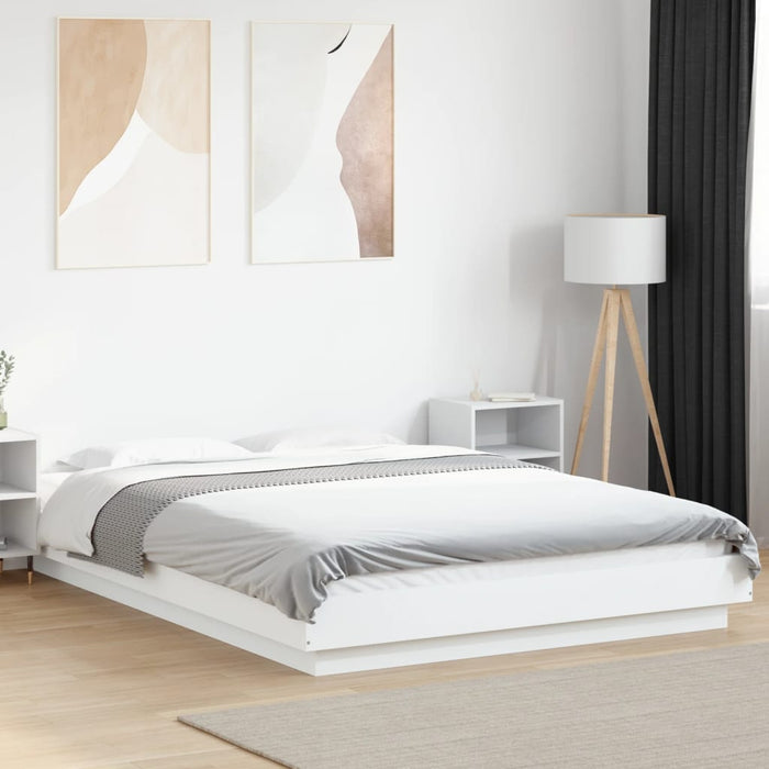 Cadru de pat, alb ,135x190 cm, lemn prelucrat - WALTI WALTI