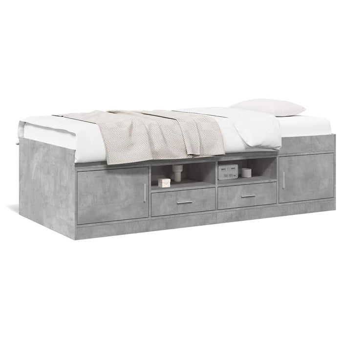 Pat de zi cu sertare fără saltea, gri beton, 75x190 cm - WALTI WALTI