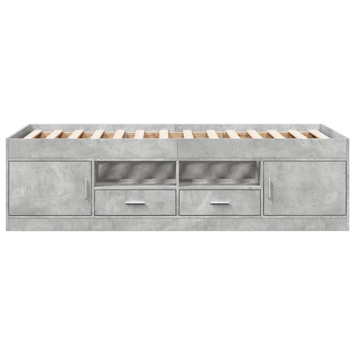 Pat de zi cu sertare fără saltea, gri beton, 75x190 cm - WALTI WALTI