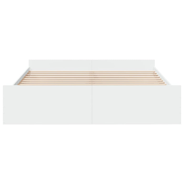 Cadru de pat cu sertare alb 200x200 cm lemn prelucrat - WALTI WALTI