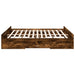 Cadru de pat cu sertare stejar fumuriu 200x200cm lemn prelucrat - WALTI WALTI