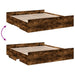 Cadru de pat cu sertare stejar fumuriu 200x200cm lemn prelucrat - WALTI WALTI