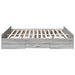 Cadru de pat cu sertare gri sonoma 200x200 cm lemn prelucrat - WALTI WALTI