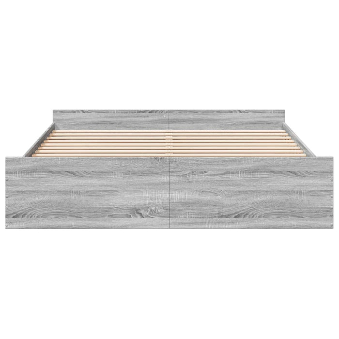 Cadru de pat cu sertare gri sonoma 180x200 cm lemn prelucrat - WALTI WALTI