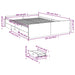 Cadru de pat cu sertare, alb, 160x200 cm, lemn prelucrat - WALTI WALTI
