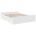 Cadru pat cu sertare alb extralucios 150x200 cm, lemn prelucrat - WALTI WALTI