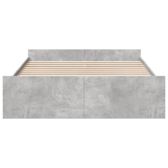 Cadru de pat cu sertare, gri beton, 150x200 cm, lemn prelucrat - WALTI WALTI