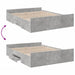 Cadru de pat cu sertare, gri beton, 150x200 cm, lemn prelucrat - WALTI WALTI