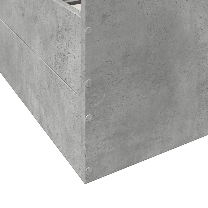 Cadru de pat cu sertare, gri beton, 150x200 cm, lemn prelucrat - WALTI WALTI