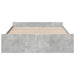 Cadru de pat cu sertare, gri beton, 140x200 cm, lemn prelucrat - WALTI WALTI