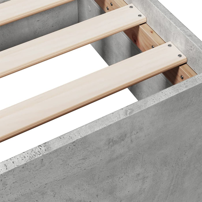 Cadru de pat cu sertare, gri beton, 140x200 cm, lemn prelucrat - WALTI WALTI