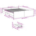 Cadru de pat cu sertare, gri beton, 140x200 cm, lemn prelucrat - WALTI WALTI