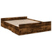 Cadru pat cu sertare stejar fumuriu 140x200 cm lemn prelucrat - WALTI WALTI
