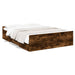 Cadru pat cu sertare stejar fumuriu 140x190 cm lemn prelucrat - WALTI WALTI