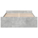 Cadru de pat cu sertare, gri beton, 135x190 cm, lemn prelucrat - WALTI WALTI