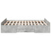 Cadru de pat cu sertare, gri beton, 135x190 cm, lemn prelucrat - WALTI WALTI