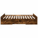 Cadru pat cu sertare stejar fumuriu 135x190 cm lemn prelucrat - WALTI WALTI