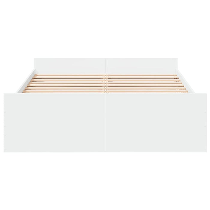 Cadru de pat cu sertare, alb, 120x190 cm, lemn prelucrat WALTI