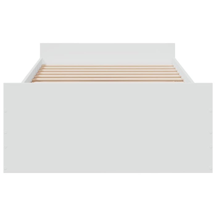 Cadru de pat cu sertare, alb, 100x200 cm, lemn prelucrat WALTI
