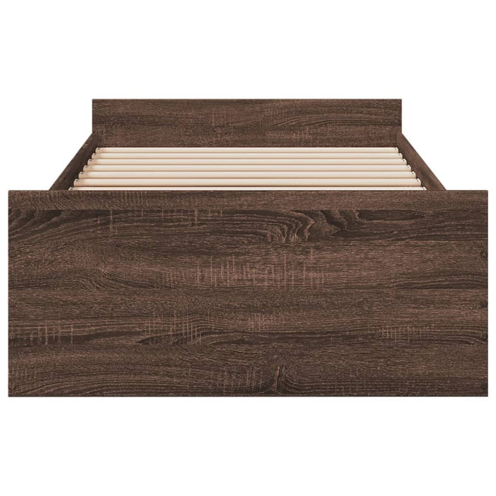 Cadru de pat cu sertare, stejar maro, 100x200 cm lemn prelucrat WALTI