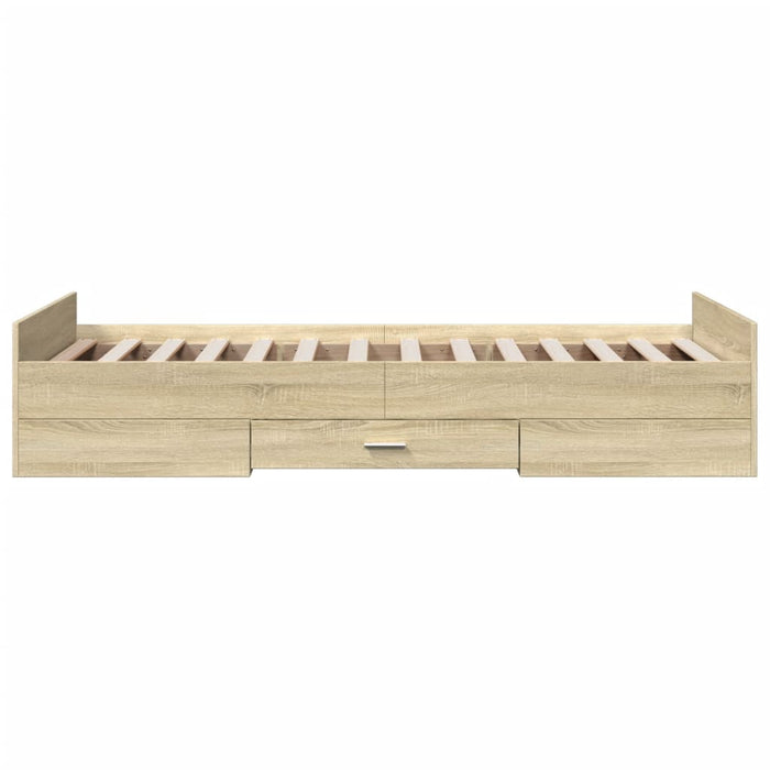 Cadru de pat cu sertare stejar sonoma 90x200 cm lemn prelucrat WALTI