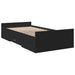 Cadru de pat cu sertare, negru, 75x190 cm, lemn prelucrat - WALTI WALTI
