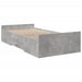 Cadru de pat cu sertare, gri beton, 75x190 cm, lemn prelucrat - WALTI WALTI