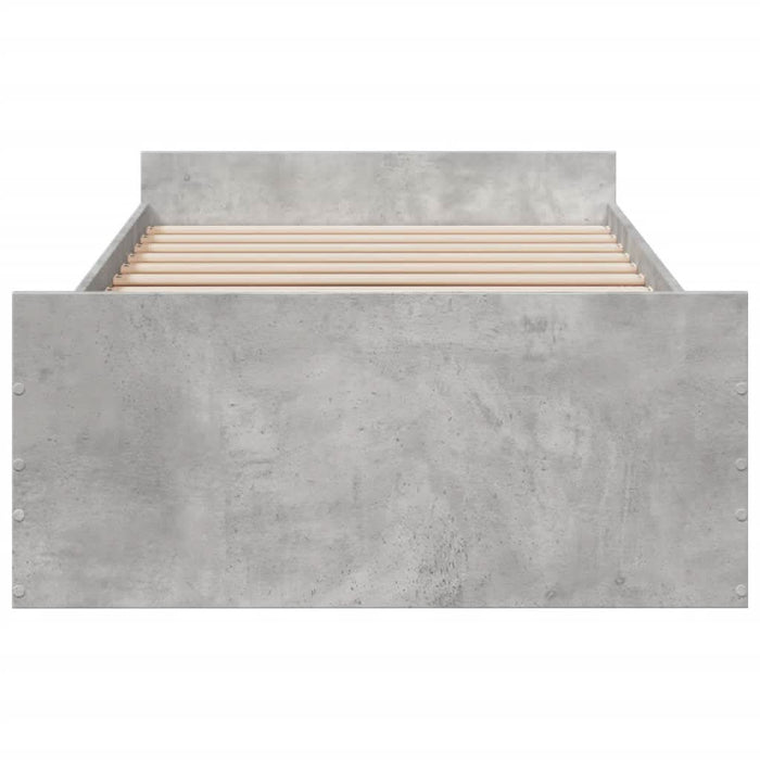 Cadru de pat cu sertare, gri beton, 75x190 cm, lemn prelucrat - WALTI WALTI