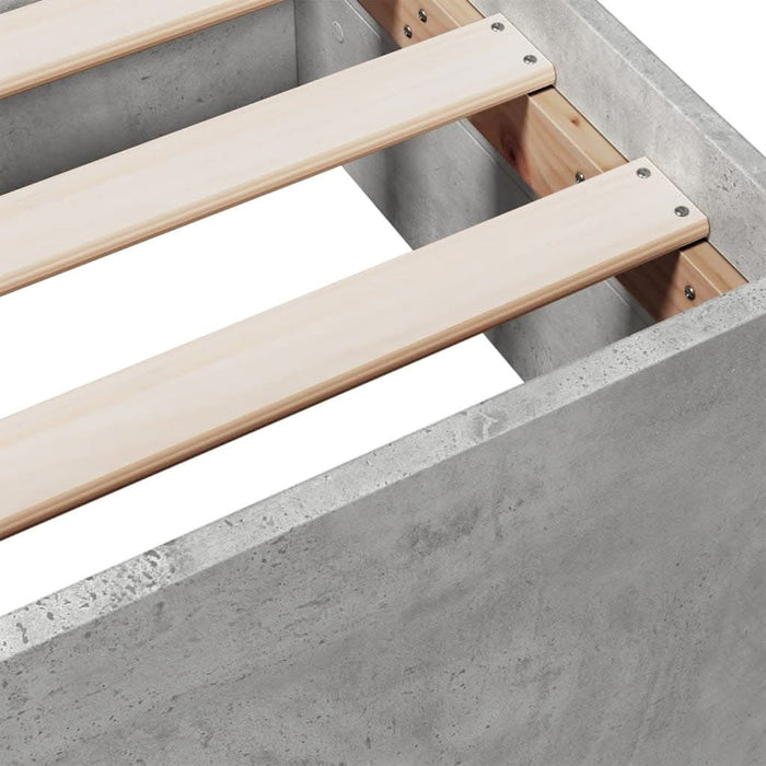 Cadru de pat cu sertare, gri beton, 75x190 cm, lemn prelucrat - WALTI WALTI
