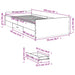 Cadru de pat cu sertare, gri beton, 75x190 cm, lemn prelucrat - WALTI WALTI