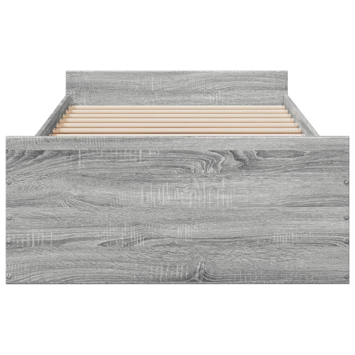 Cadru de pat cu sertare gri sonoma 75x190 cm lemn prelucrat - WALTI WALTI