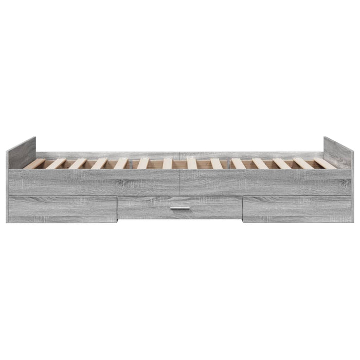 Cadru de pat cu sertare gri sonoma 75x190 cm lemn prelucrat - WALTI WALTI