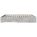 Cadru de pat cu sertare gri beton 200x200 cm lemn prelucrat - WALTI WALTI