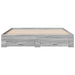 Cadru de pat cu sertare gri sonoma 200x200 cm lemn prelucrat - WALTI WALTI