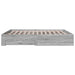 Cadru de pat cu sertare gri sonoma 200x200 cm lemn prelucrat - WALTI WALTI