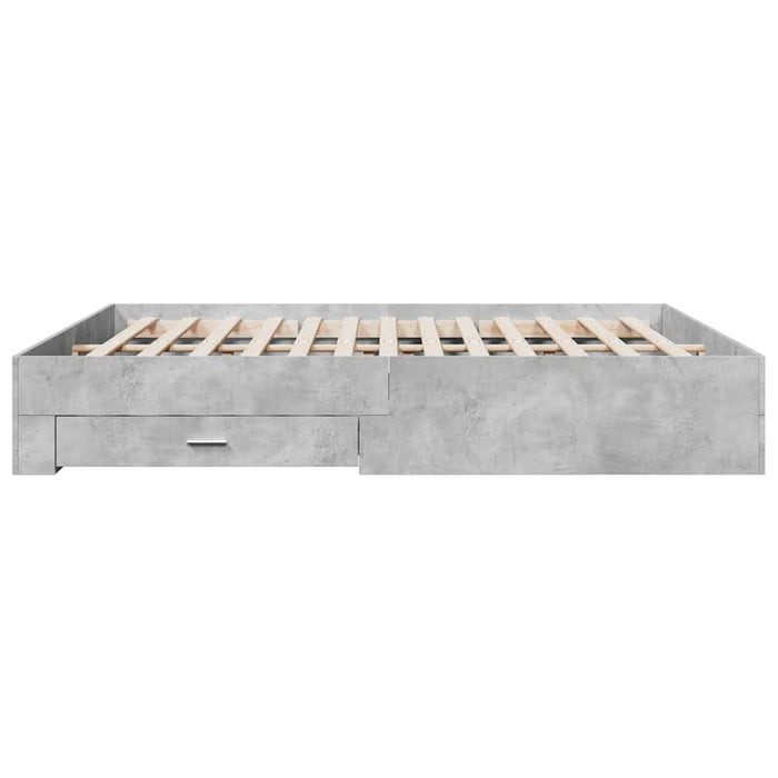 Cadru de pat cu sertare, gri beton, 180x200 cm, lemn prelucrat WALTI