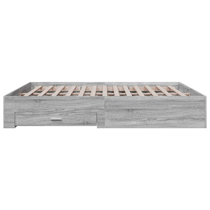 Cadru de pat cu sertare gri sonoma 180x200 cm lemn prelucrat - WALTI WALTI