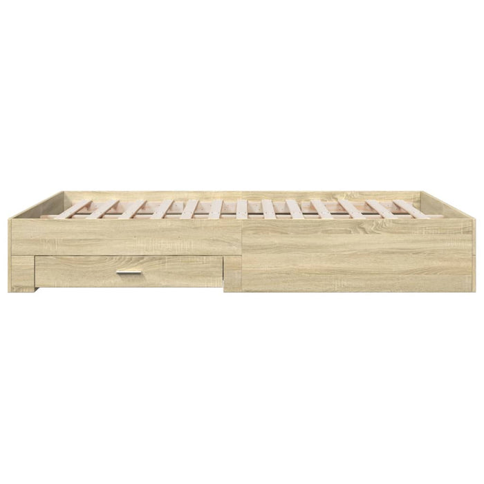 Cadru de pat cu sertare stejar sonoma 160x200 cm lemn prelucrat WALTI