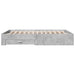 Cadru de pat cu sertare, gri beton, 160x200 cm, lemn prelucrat - WALTI WALTI