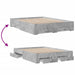 Cadru de pat cu sertare, gri beton, 160x200 cm, lemn prelucrat - WALTI WALTI