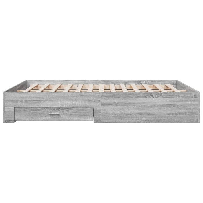 Cadru de pat cu sertare, gri sonoma, 160x200 cm lemn prelucrat - WALTI WALTI