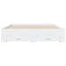 Cadru pat cu sertare alb extralucios 150x200 cm, lemn prelucrat - WALTI WALTI