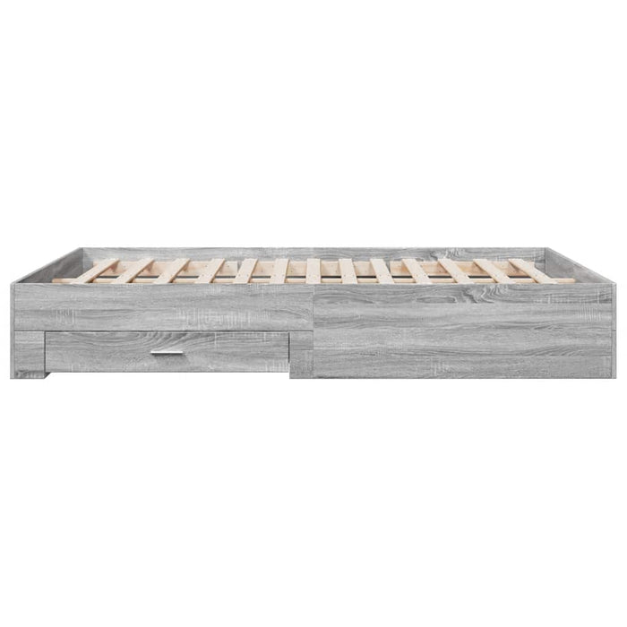 Cadru de pat cu sertare gri sonoma 150x200 cm lemn prelucrat - WALTI WALTI
