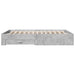 Cadru de pat cu sertare, gri beton, 140x200 cm, lemn prelucrat - WALTI WALTI