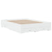 Cadru pat cu sertare alb extralucios 140x190 cm, lemn prelucrat - WALTI WALTI