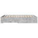 Cadru de pat cu sertare, gri beton, 140x190 cm, lemn prelucrat - WALTI WALTI